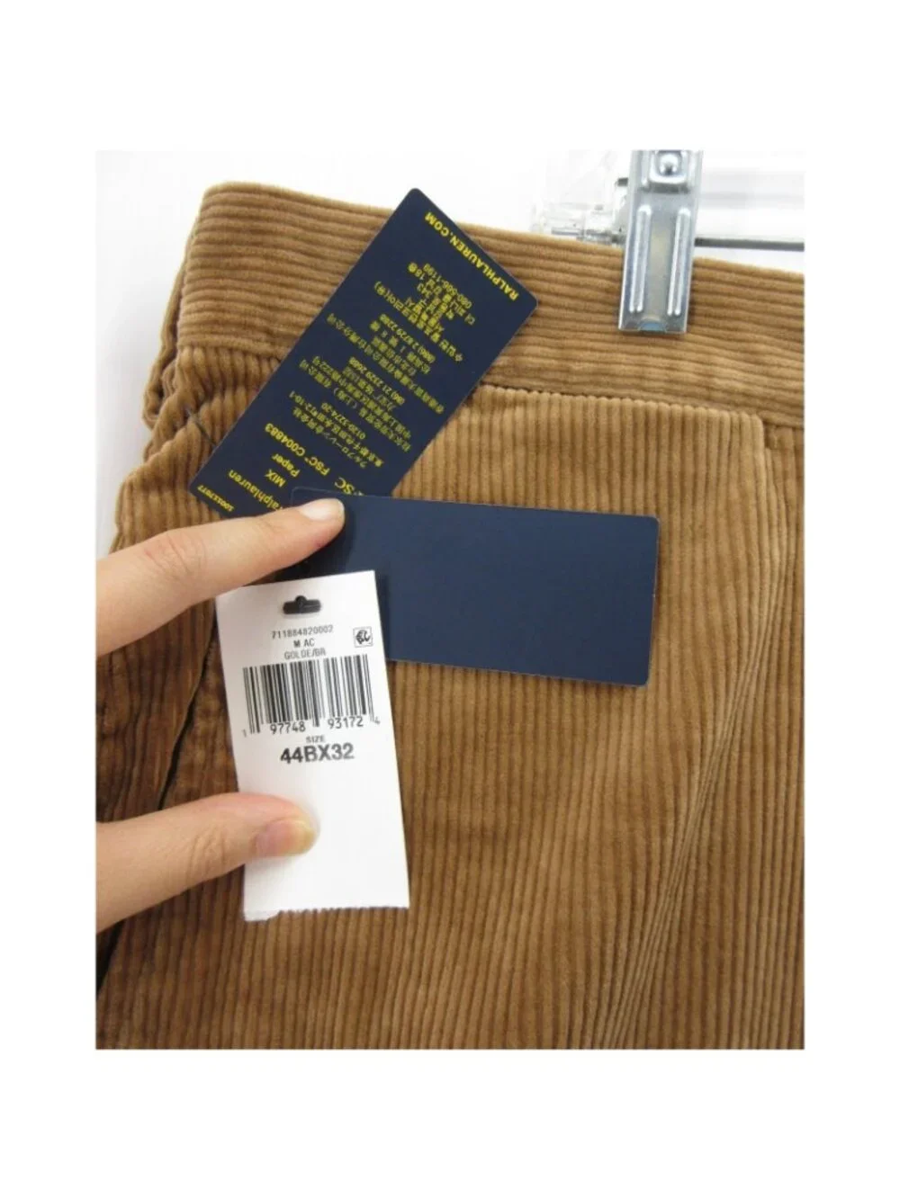 Polo Ralph Lauren Pants 44X32 Big Corduroy Stretch Classic Fit Trouser